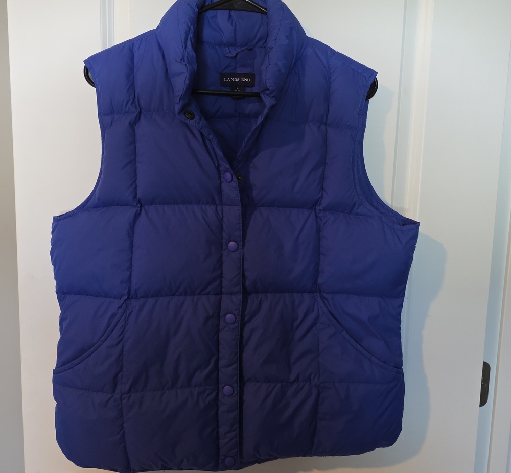 Lands' End Women’s Royal Blue Quilted Puffer Vest( 14-16)